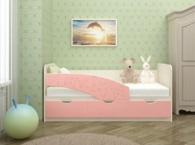 Кровать Бабочки 1,6м (Розовый металлик) в Горьковском - gorkovskoe.katalogmebeli.com | фото