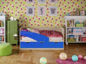 Кровать Бабочки 2,0м (Синий матовый) в Горьковском - gorkovskoe.katalogmebeli.com | фото