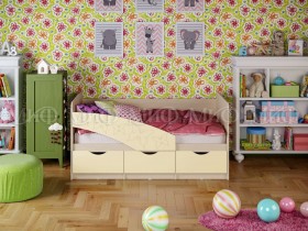 Кровать Бабочки 2,0м (Ваниль матовый) в Горьковском - gorkovskoe.katalogmebeli.com | фото