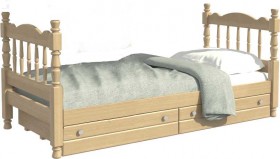 Кровать одинарная Аленка из массива сосны 800*1890 Сосна в Горьковском - gorkovskoe.katalogmebeli.com | фото